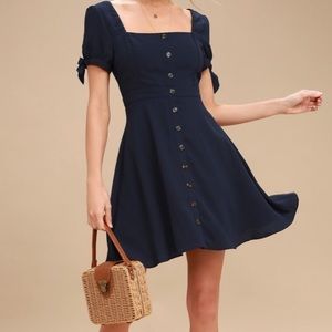 Chances are Navy Blue Skater Dress